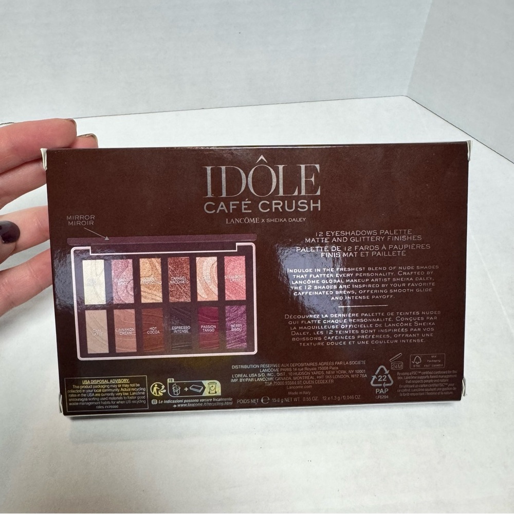 NIB Lancôme Indole Cafe Crush Eyeshadow Palette Sheika Daley 12 Shades Neutrals - Picture 3 of 14
